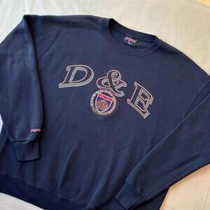 🏔️ Vintage JanSport Davis & Elkins College Sweatshirt XL Navy Blue Preppy